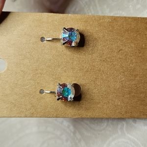 NEW! Swarovski AB crystal leverback earrings, 8mm, handmade
